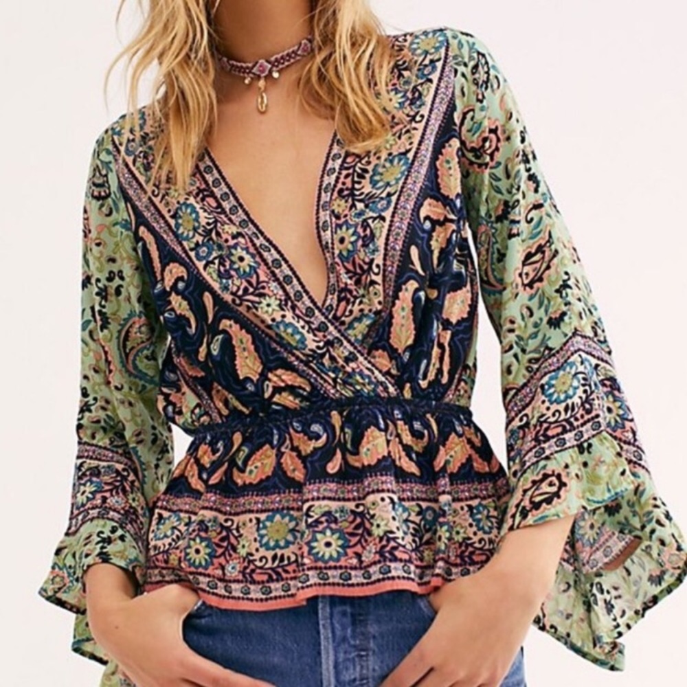 Free People Rosalia boho wrap top size small